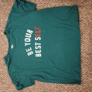 Old Navy Be Your Best Self Christmas Loose Fit T-shirt Size XL Color Green